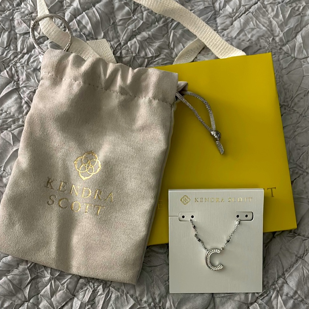 Kendra Scott Silver Necklace with “C” Pendant
